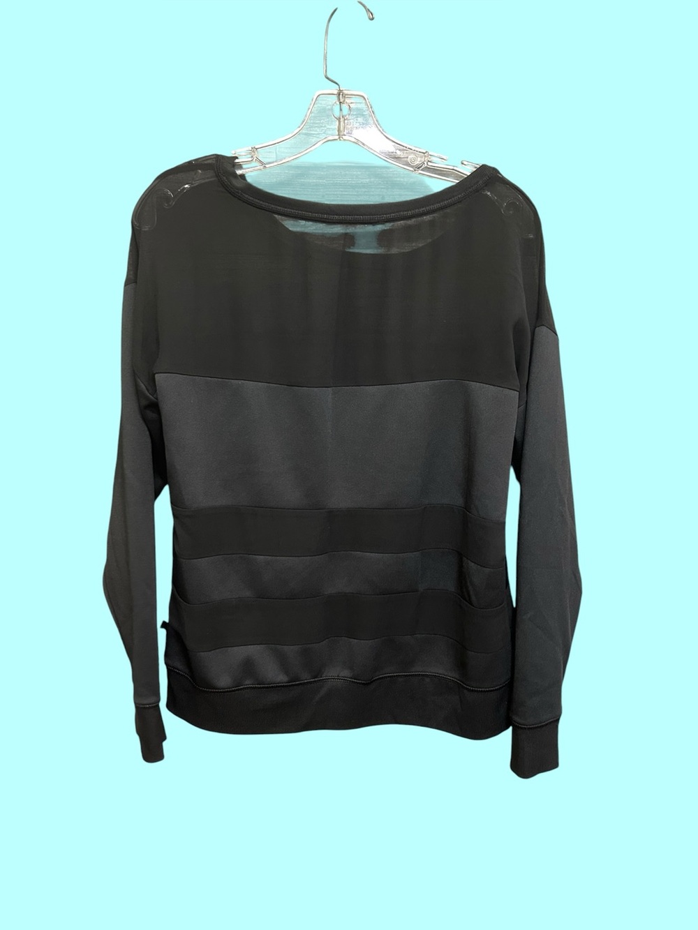 Talk Is Cheap Semi Sheer Accent Black Top Size M